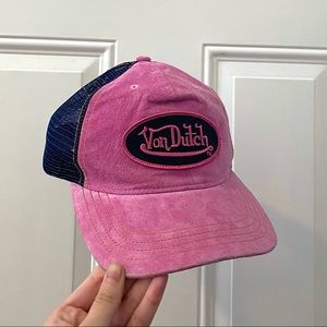 Pink Velvet Von Dutch Trucker Hat